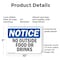 Signmission No Outside Food Or Drinks, 10 in W x Rectangle, Plastic OS-2PACK-NS-P-710-L-14715 - alternate 6